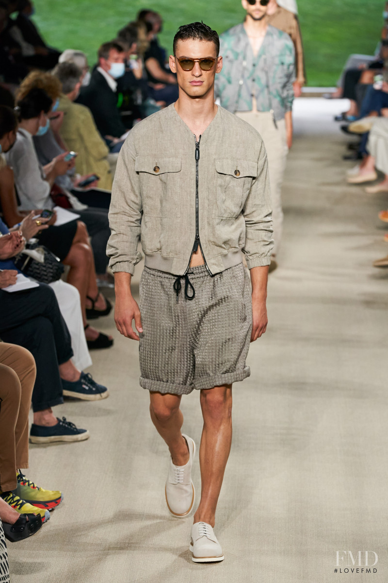 David Trulik featured in  the Giorgio Armani fashion show for Spring/Summer 2022