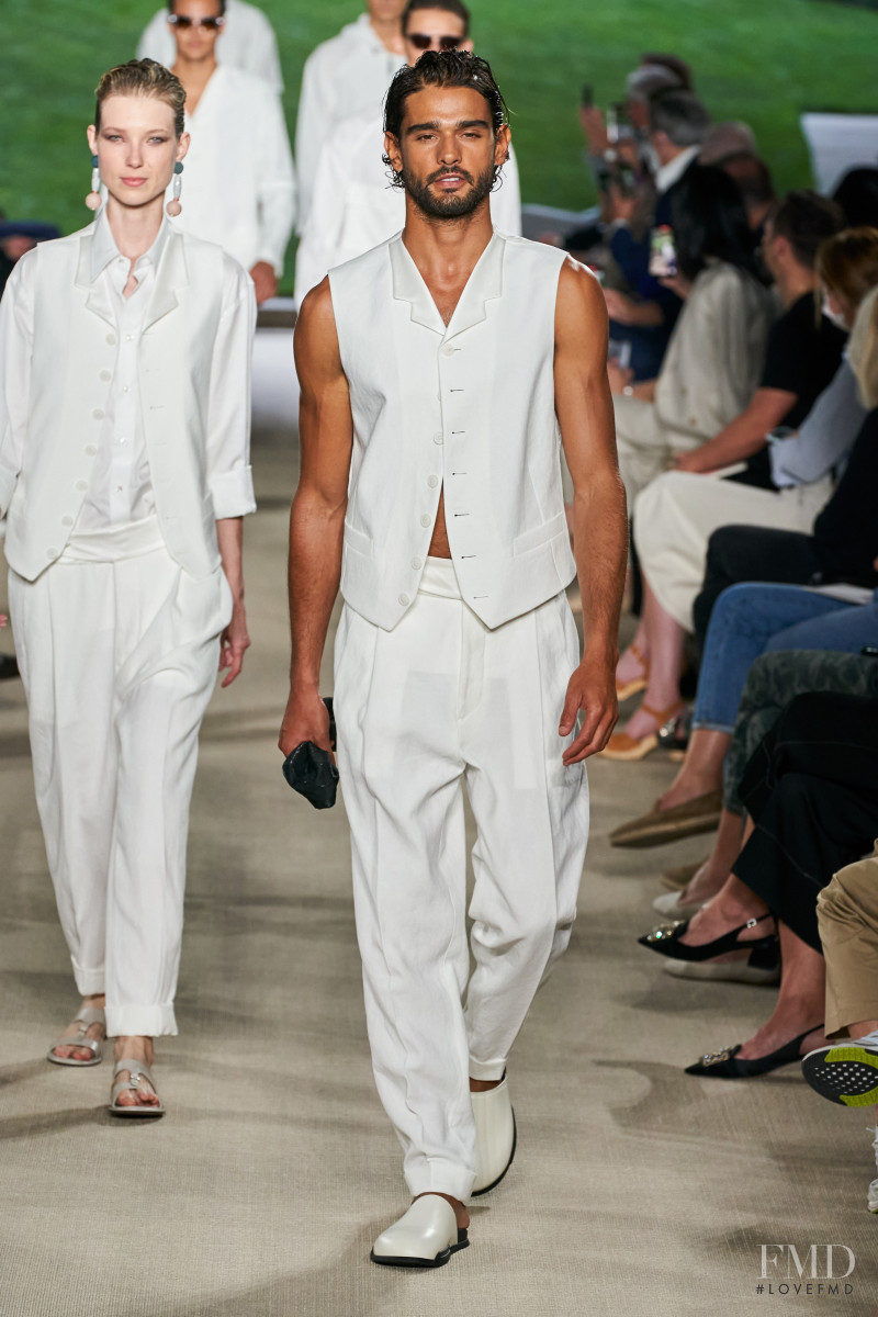 Marlon Teixeira featured in  the Giorgio Armani fashion show for Spring/Summer 2022