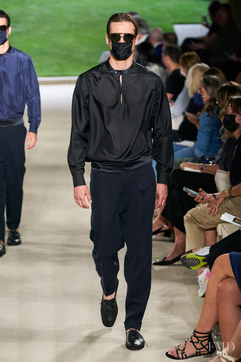 Maxime Daunay featured in  the Giorgio Armani fashion show for Spring/Summer 2022
