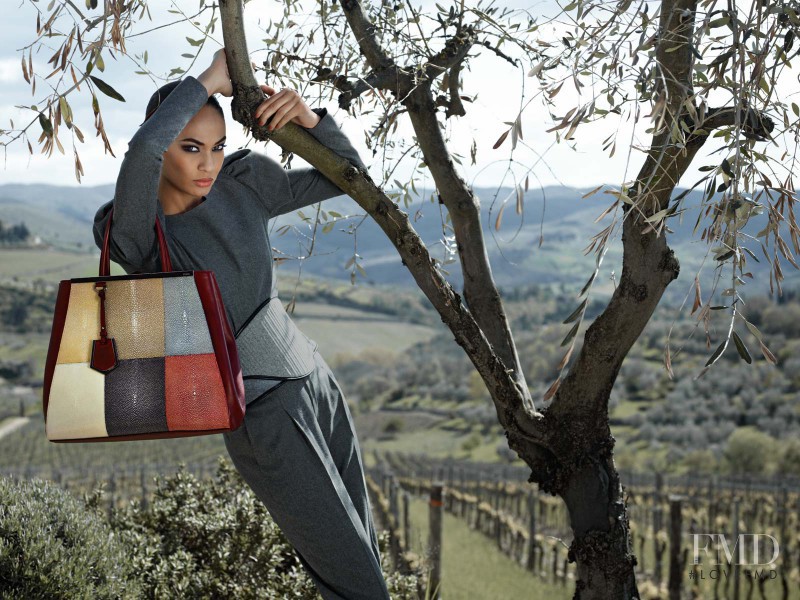 Joan Smalls featured in  the Fendi advertisement for Autumn/Winter 2012