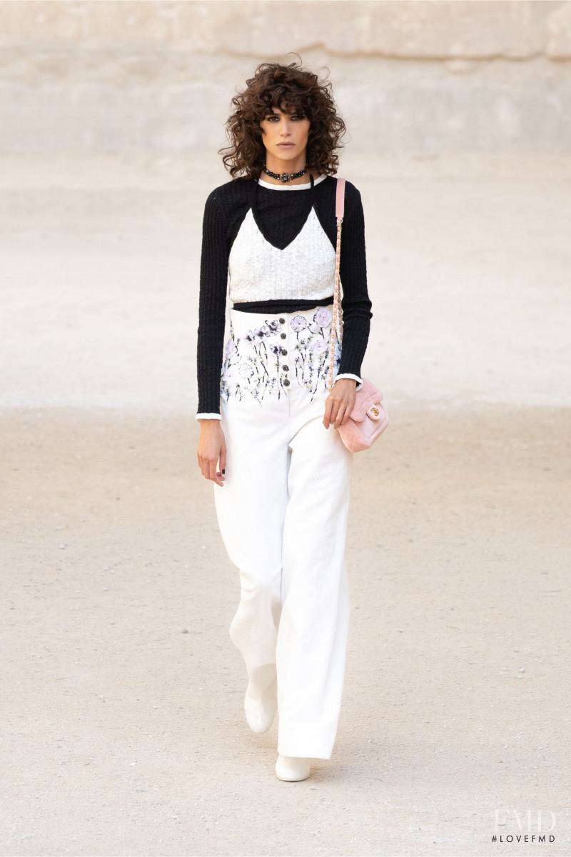 Mica Arganaraz featured in  the Chanel fashion show for Resort 2022