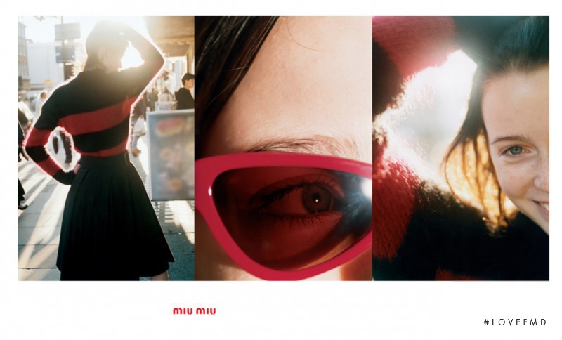 Jenny Vatheur featured in  the Miu Miu advertisement for Spring/Summer 2001