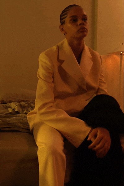 Hiandra Martinez featured in  the Khaite lookbook for Resort 2022