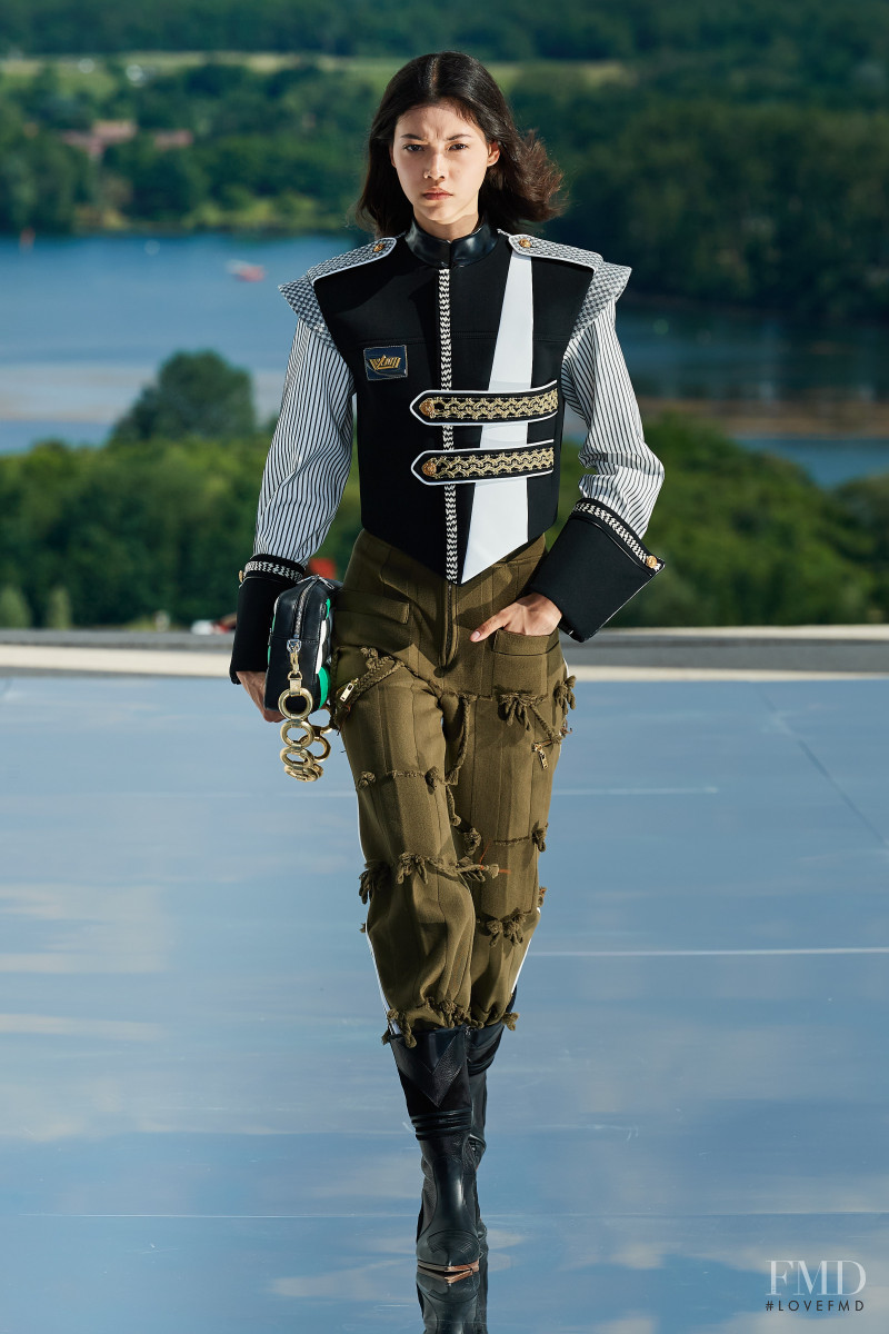 Mika Schneider featured in  the Louis Vuitton fashion show for Resort 2022