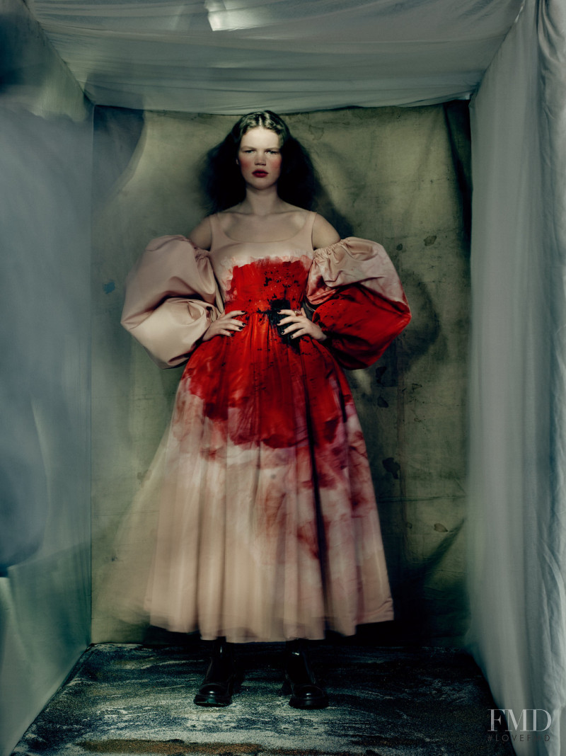 Luca Biggs featured in  the Alexander McQueen lookbook for Autumn/Winter 2021
