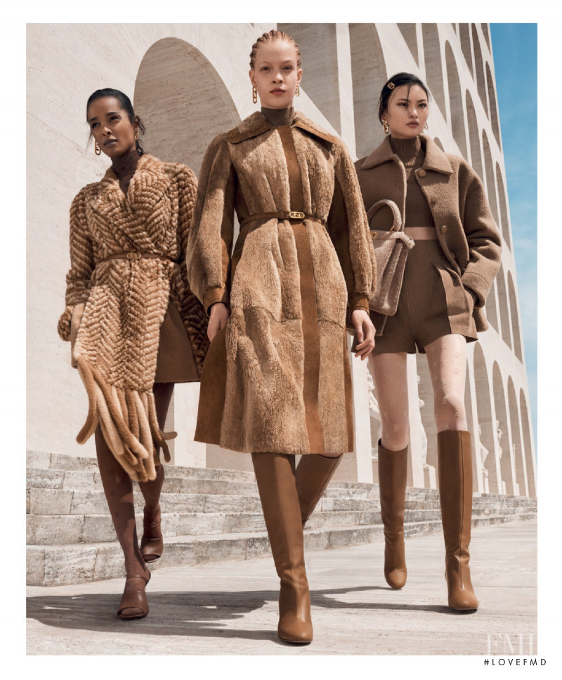 Malika Louback featured in  the Fendi Fendi Fall Winter 21 Womenswear advertisement for Autumn/Winter 2021