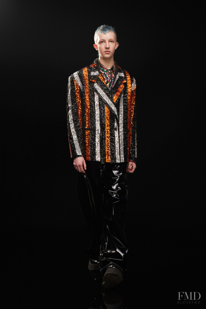 Finn Buchanan featured in  the GCDS fashion show for Autumn/Winter 2021