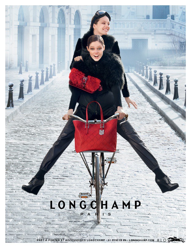Coco Rocha featured in  the Longchamp advertisement for Autumn/Winter 2012