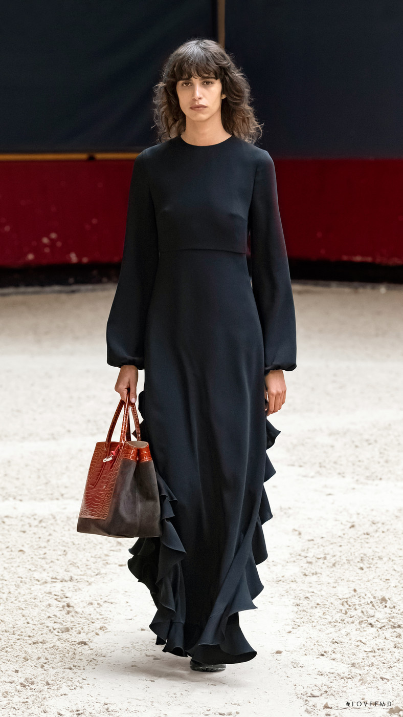 Mica Arganaraz featured in  the Longchamp fashion show for Autumn/Winter 2021
