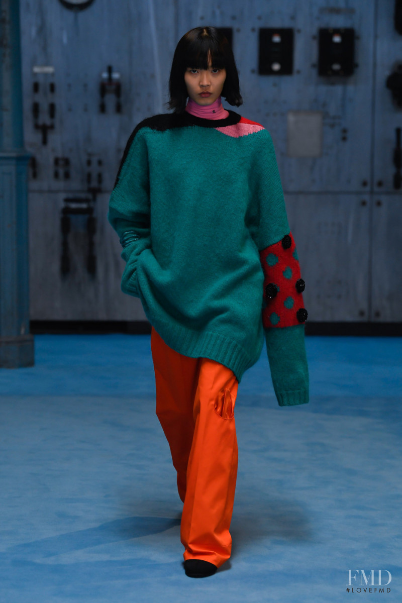 Amane Taniguchi featured in  the Raf Simons fashion show for Autumn/Winter 2021