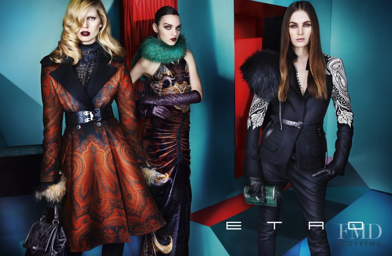 Iselin Steiro featured in  the Etro advertisement for Autumn/Winter 2012