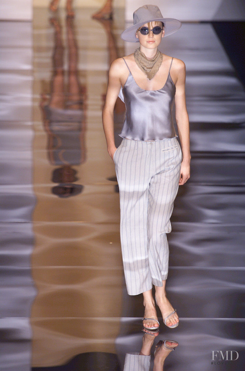Sarah Schulze featured in  the Emporio Armani fashion show for Spring/Summer 2001