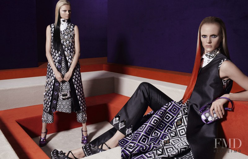 Anne Vyalitsyna featured in  the Prada advertisement for Autumn/Winter 2012