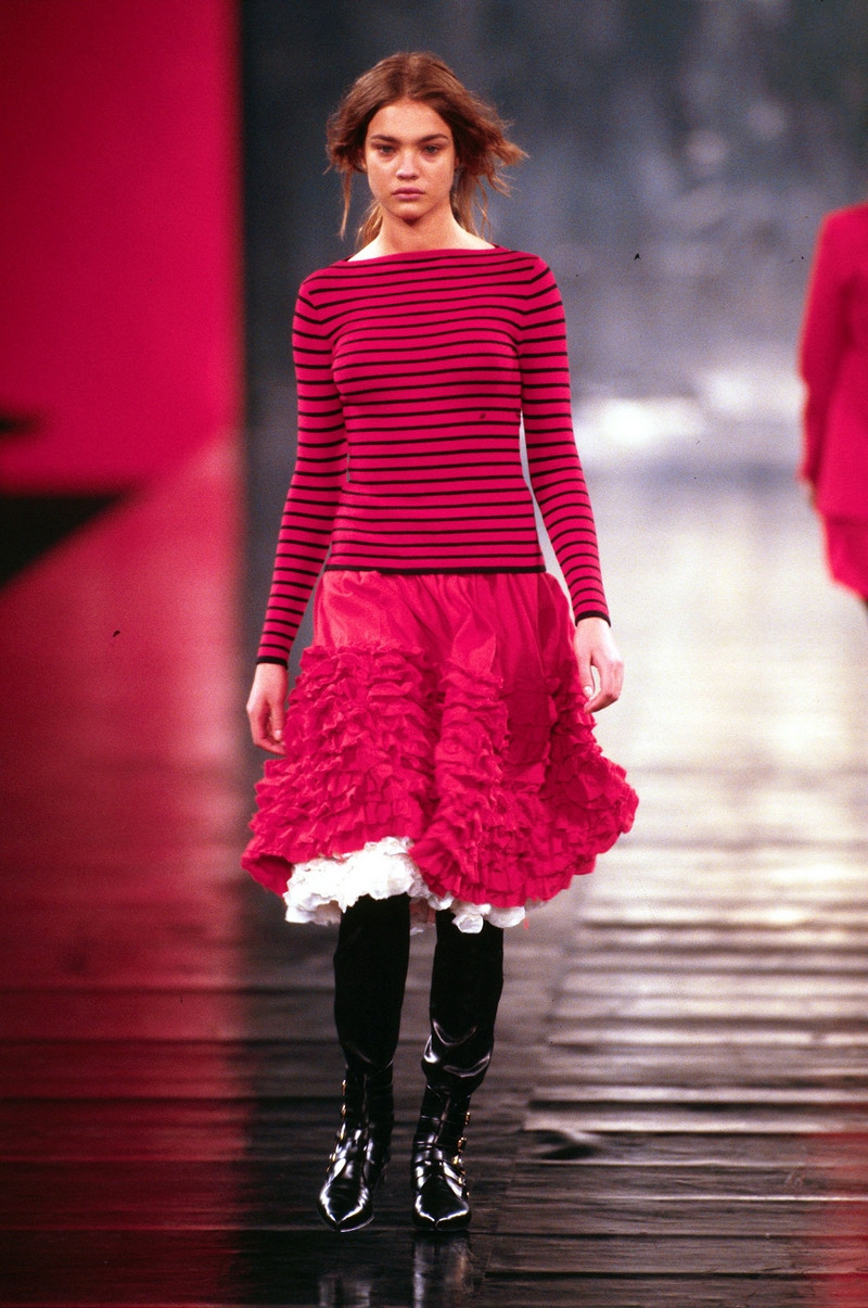 Natalia Vodianova featured in  the Anna Molinari fashion show for Autumn/Winter 2001