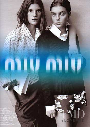 Jessica Stam featured in  the Miu Miu advertisement for Spring/Summer 2003