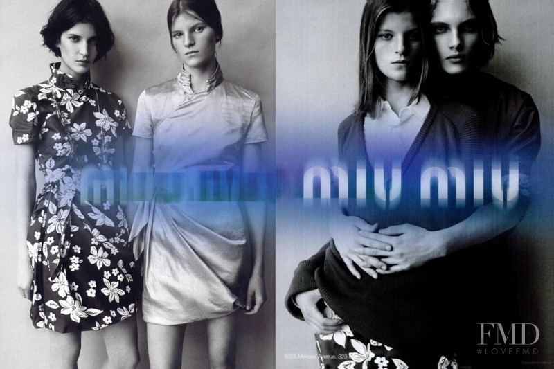 Diana Dondoe featured in  the Miu Miu advertisement for Spring/Summer 2003
