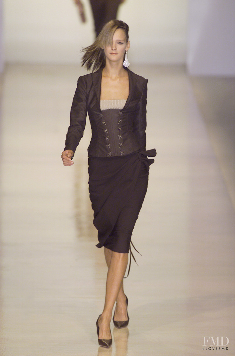 Carmen Kass featured in  the Chloe fashion show for Autumn/Winter 2001