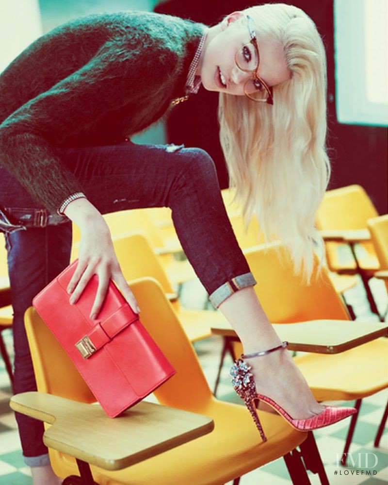 Daphne Groeneveld featured in  the DSquared2 advertisement for Autumn/Winter 2012
