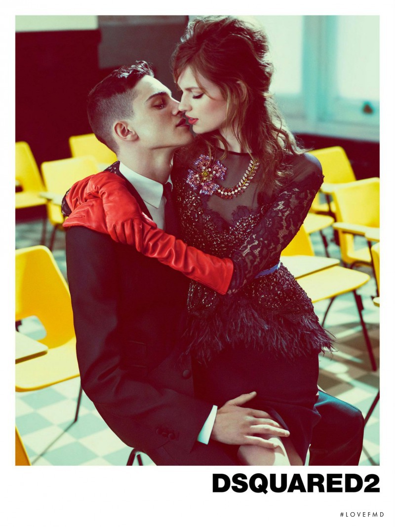 Bette Franke featured in  the DSquared2 advertisement for Autumn/Winter 2012