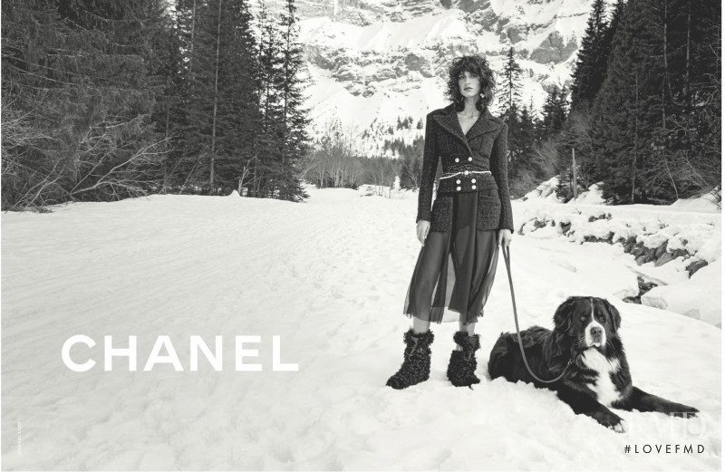 Mica Arganaraz featured in  the Chanel advertisement for Autumn/Winter 2021