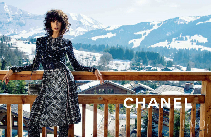 Mica Arganaraz featured in  the Chanel advertisement for Autumn/Winter 2021