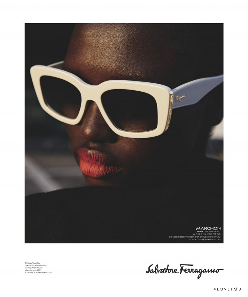 Amar Akway featured in  the Salvatore Ferragamo advertisement for Autumn/Winter 2021
