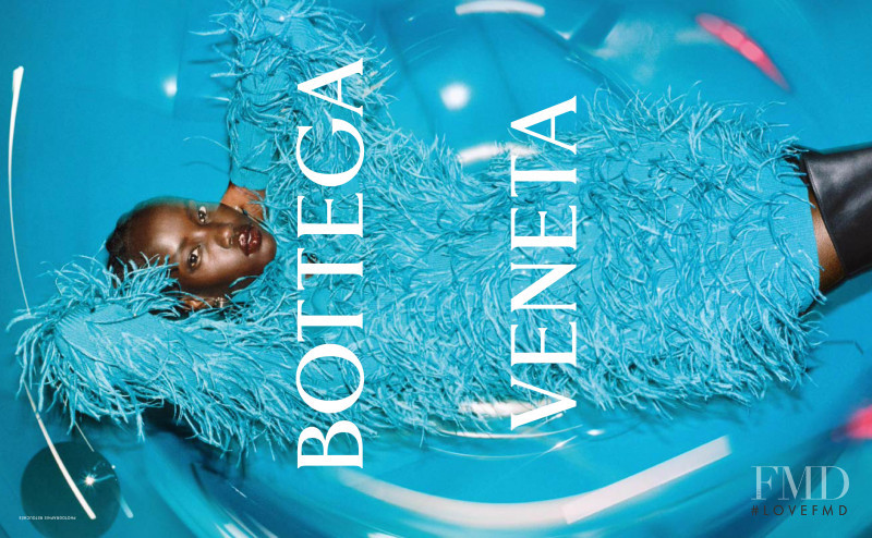 Adut Akech Bior featured in  the Bottega Veneta advertisement for Autumn/Winter 2021