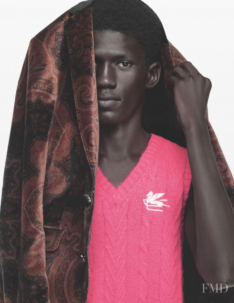 Moustapha Sy featured in  the Etro advertisement for Autumn/Winter 2021