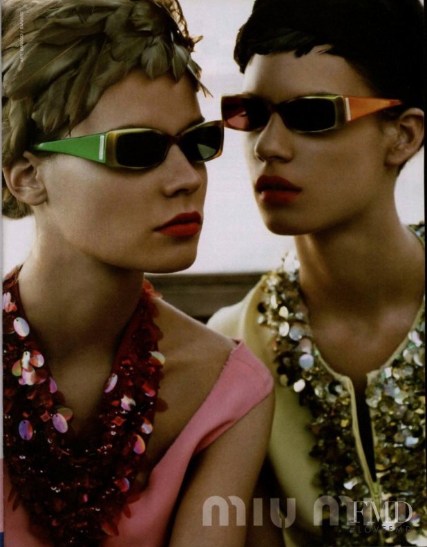 Querelle Jansen featured in  the Miu Miu advertisement for Spring/Summer 2004