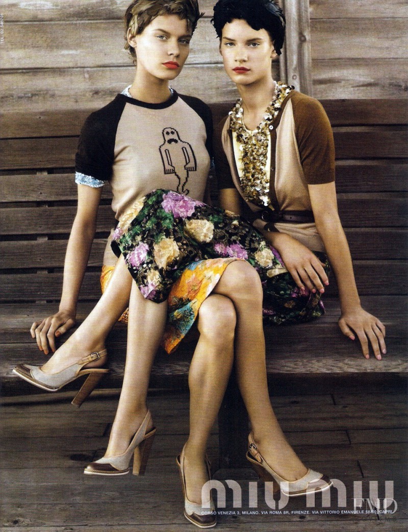 Querelle Jansen featured in  the Miu Miu advertisement for Spring/Summer 2004