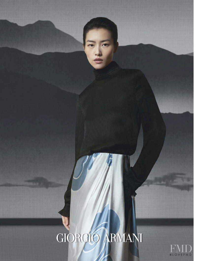 Liu Wen featured in  the Giorgio Armani advertisement for Autumn/Winter 2021