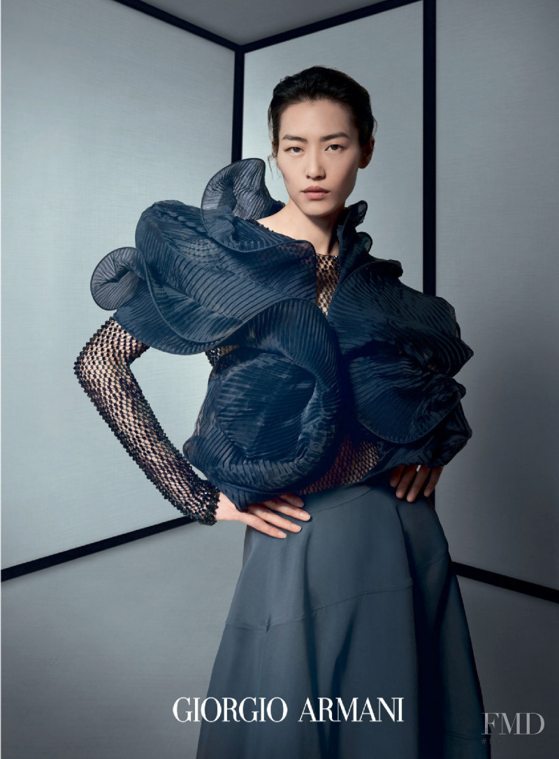 Liu Wen featured in  the Giorgio Armani advertisement for Autumn/Winter 2021