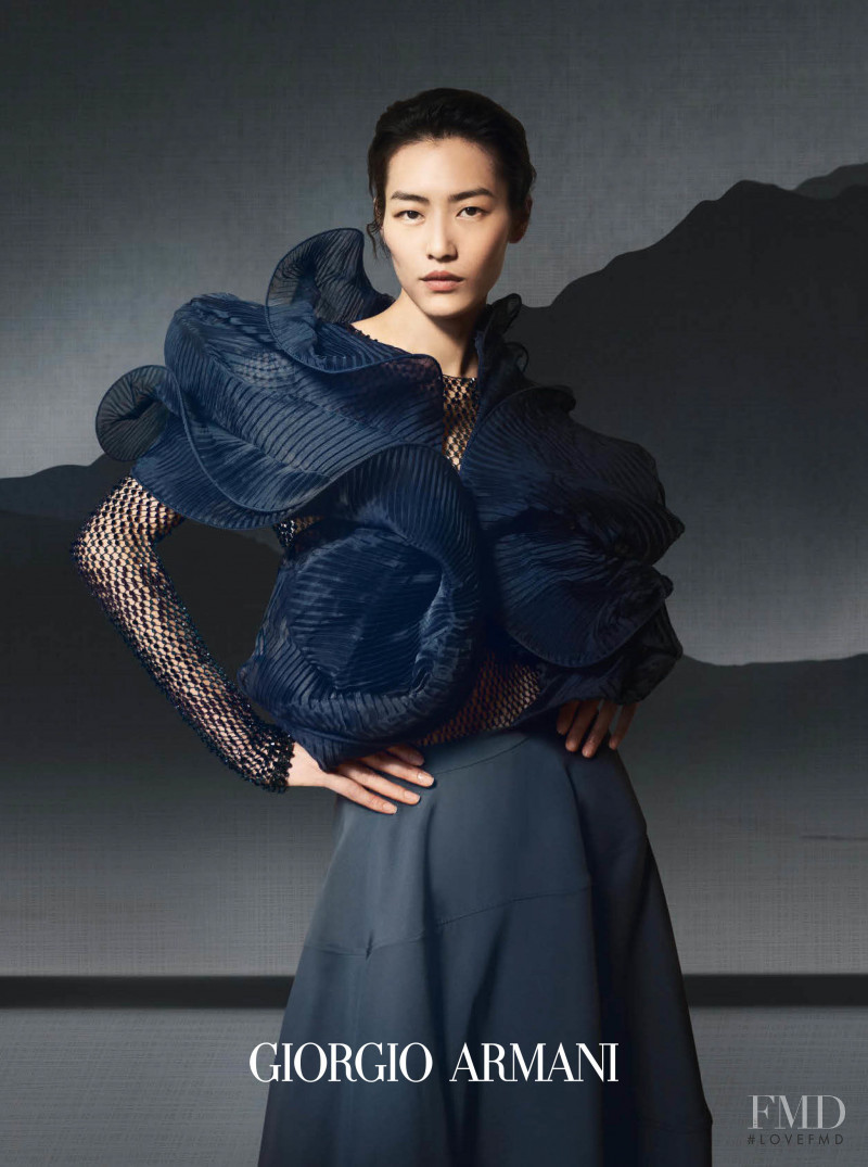 Liu Wen featured in  the Giorgio Armani advertisement for Autumn/Winter 2021