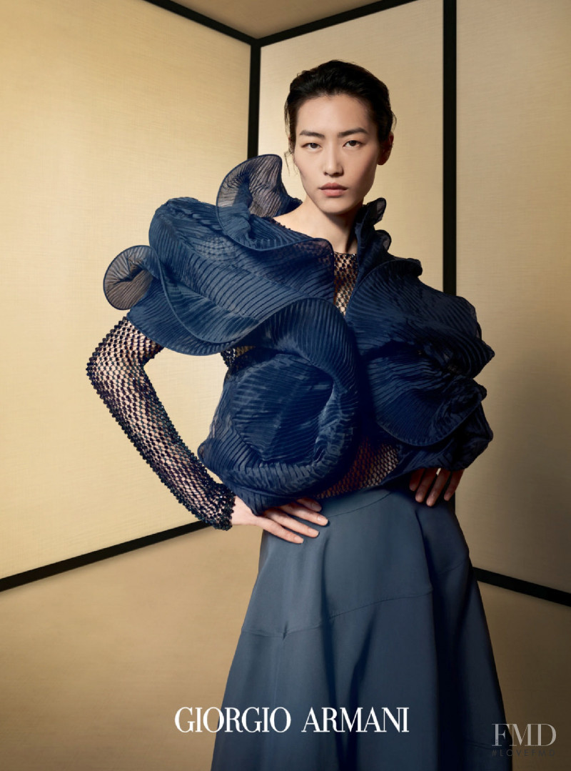 Liu Wen featured in  the Giorgio Armani advertisement for Autumn/Winter 2021