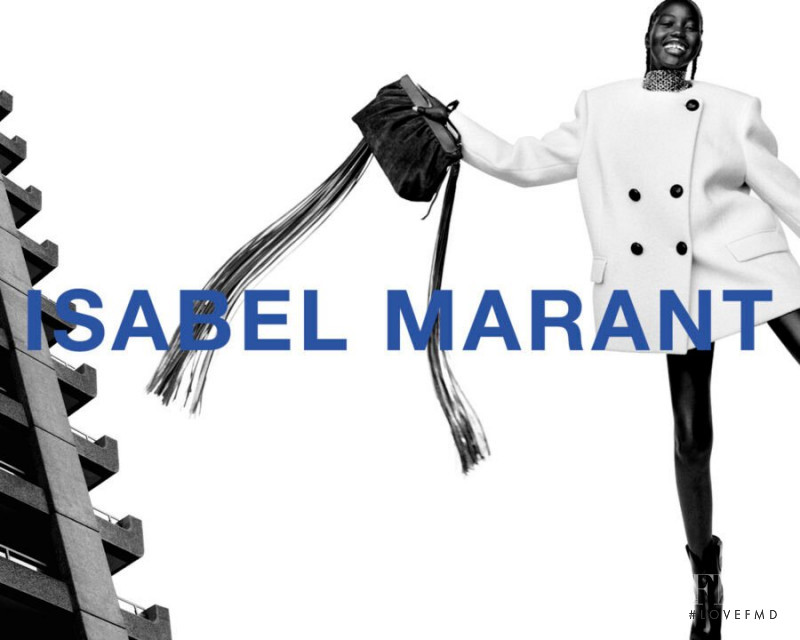 Adut Akech Bior featured in  the Isabel Marant advertisement for Autumn/Winter 2021