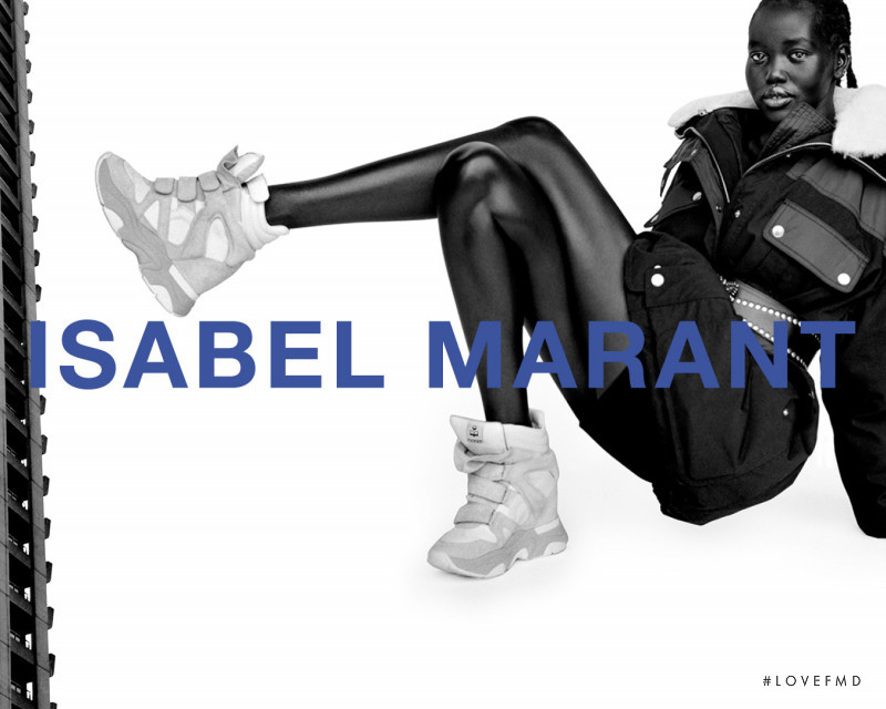 Adut Akech Bior featured in  the Isabel Marant advertisement for Autumn/Winter 2021