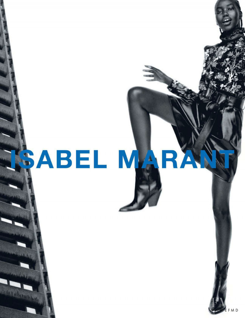 Adut Akech Bior featured in  the Isabel Marant advertisement for Autumn/Winter 2021