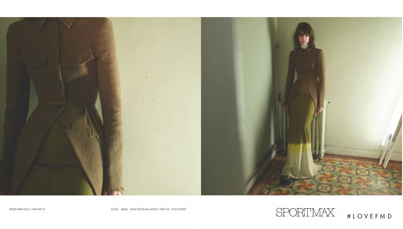 Miriam Sanchez featured in  the Sportmax advertisement for Autumn/Winter 2021
