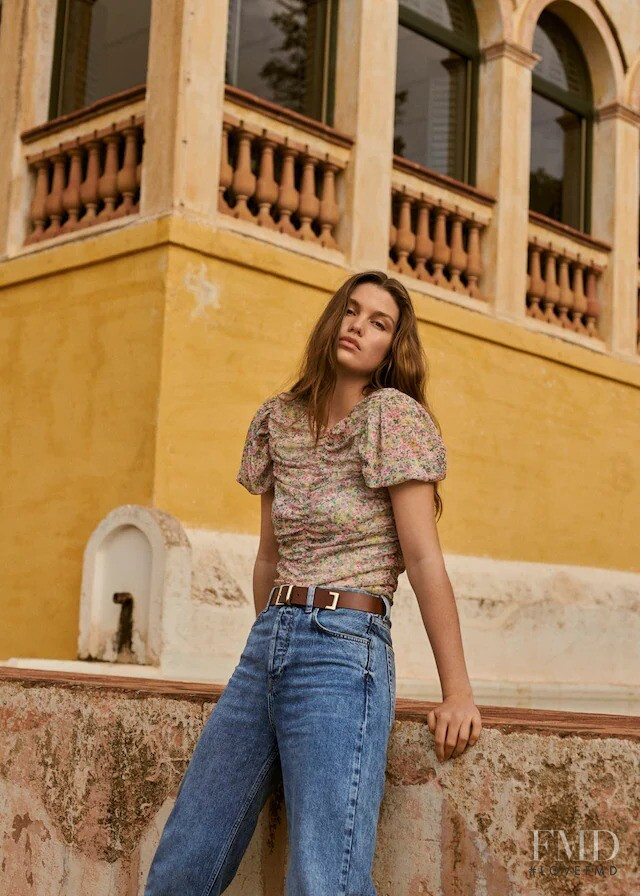 Luna Bijl featured in  the Mango Warm Lights lookbook for Spring/Summer 2021