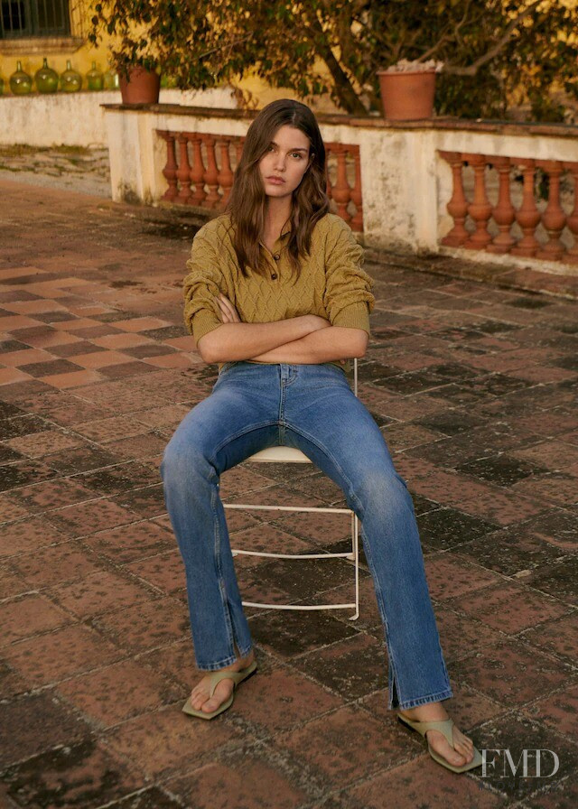 Luna Bijl featured in  the Mango Warm Lights lookbook for Spring/Summer 2021