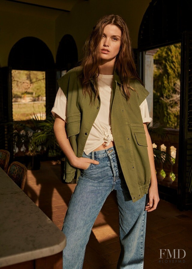 Luna Bijl featured in  the Mango Warm Lights lookbook for Spring/Summer 2021