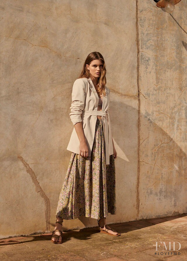 Luna Bijl featured in  the Mango Warm Lights lookbook for Spring/Summer 2021