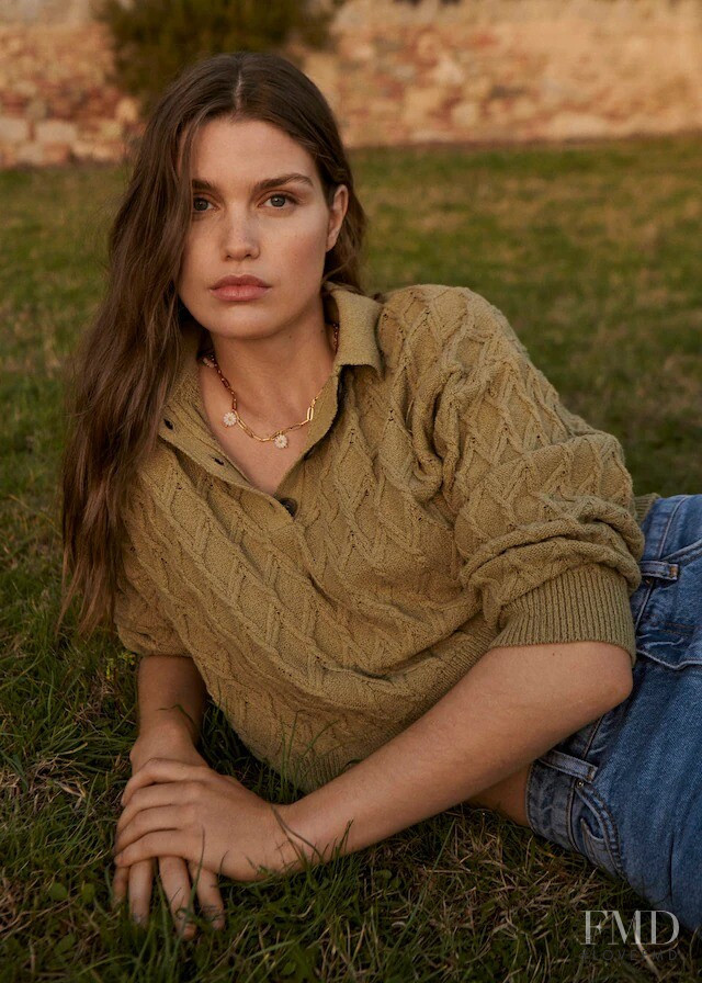 Luna Bijl featured in  the Mango Warm Lights lookbook for Spring/Summer 2021