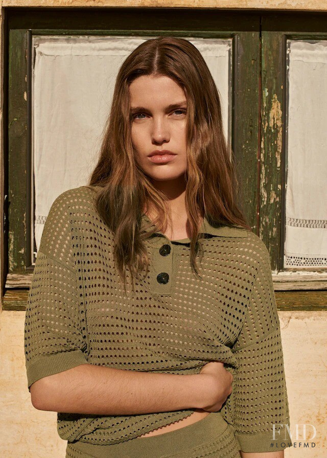 Luna Bijl featured in  the Mango Warm Lights lookbook for Spring/Summer 2021