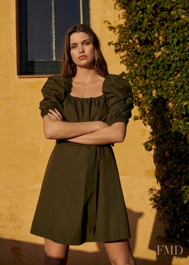 Luna Bijl featured in  the Mango Warm Lights lookbook for Spring/Summer 2021