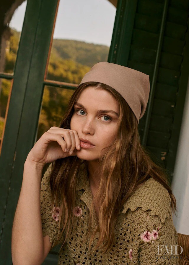 Luna Bijl featured in  the Mango Warm Lights lookbook for Spring/Summer 2021