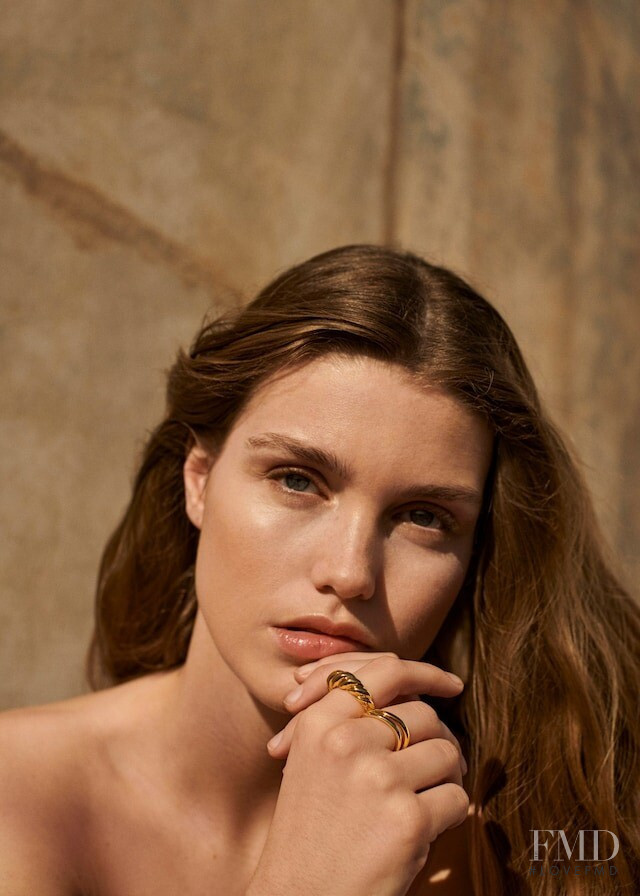 Luna Bijl featured in  the Mango Warm Lights lookbook for Spring/Summer 2021