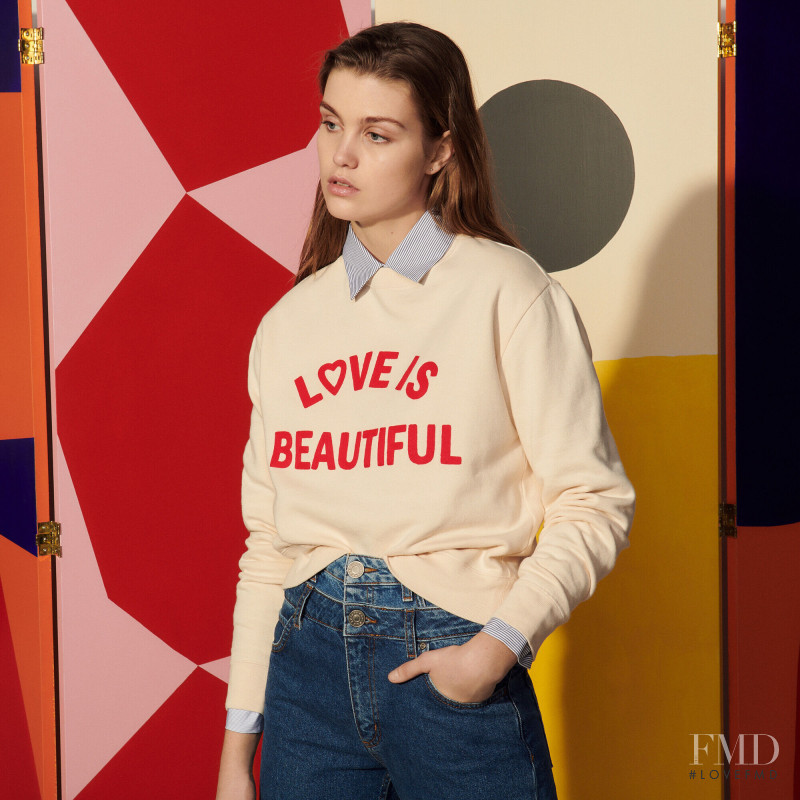 Luna Bijl featured in  the Sandro catalogue for Autumn/Winter 2021