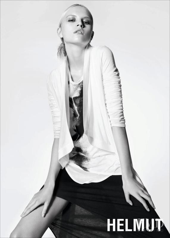 Anabela Belikova featured in  the Helmut Lang advertisement for Pre-Fall 2012