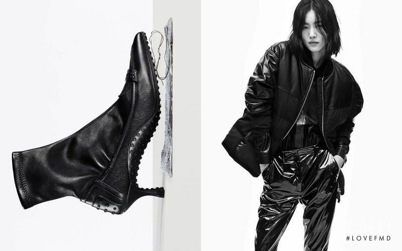 Liu Wen featured in  the Tod\'s x Alessandro Dell’Acqua advertisement for Autumn/Winter 2018